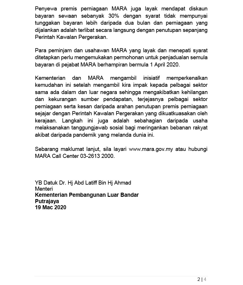 Kenyataan akhbar Kementerian Pembangunan Luar Bandar