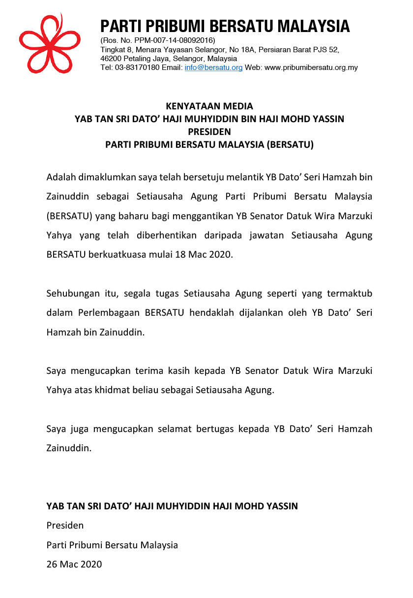 Kenyataan Media PPBM