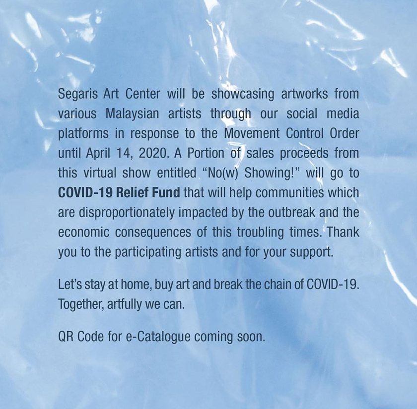 Kempen jualan atas talian ini merupakan inisiatif penggiat seni visual bagi membantu mereka yang memerlukan menerusi tabung COVID-19.- Gambar Ihsan Segaris Art Center