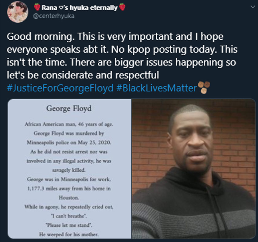 George, 46, mati dipercayai kerana tercekik selepas polis menekan lehernya dengan lutut.