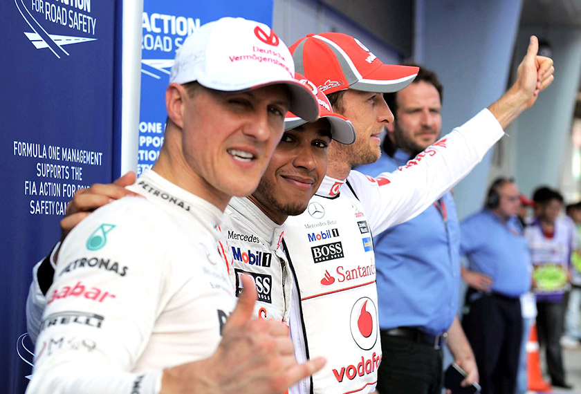 Di zaman kegemilangannya, wajah Schumacher sering kali menghiasi podium, sukar dihentikan penguasaannya ketika itu.