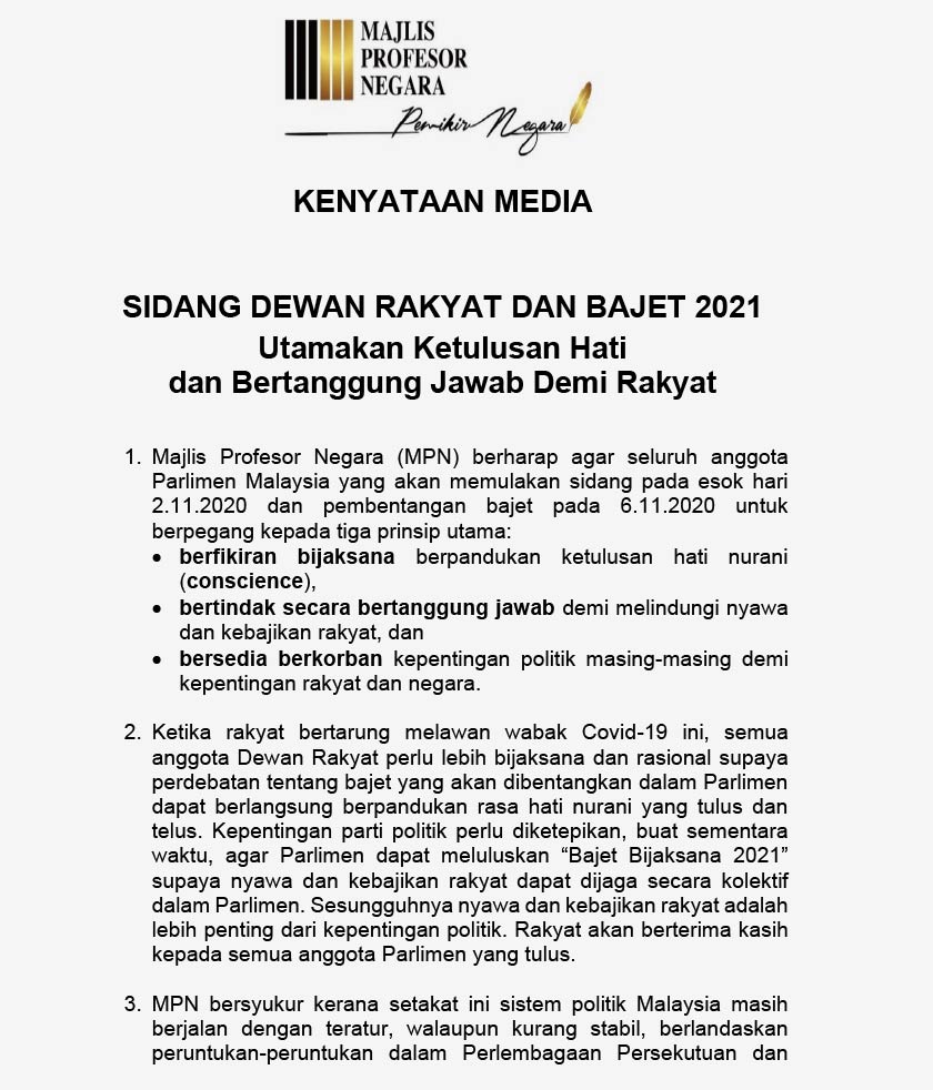 Kenyataan media MPN (1/2)