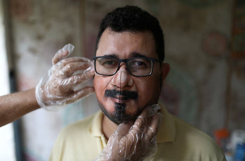 The masks have become popular with people who don't want to hide their face during the pandemic but are keen to protect themselves against the virus. REUTERSpic