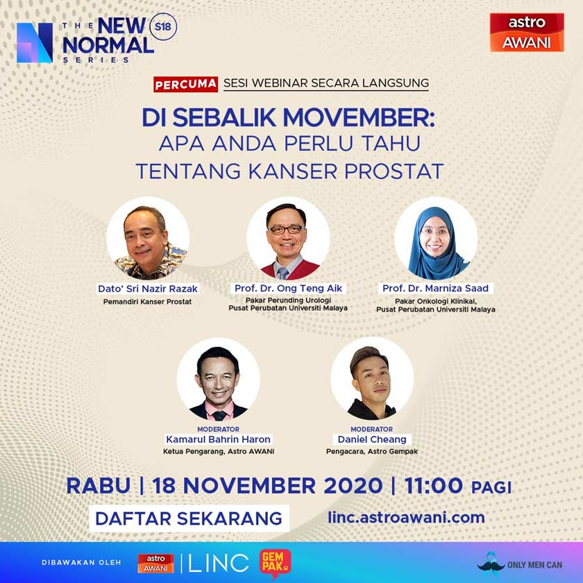 Laporan Pendaftaran Kanser Kebangsaan Malaysia, lebih 60 peratus kes kanser prostat di negara ini didiagnosis pada peringkat sudah serius iaitu pada tahap tiga dan empat.