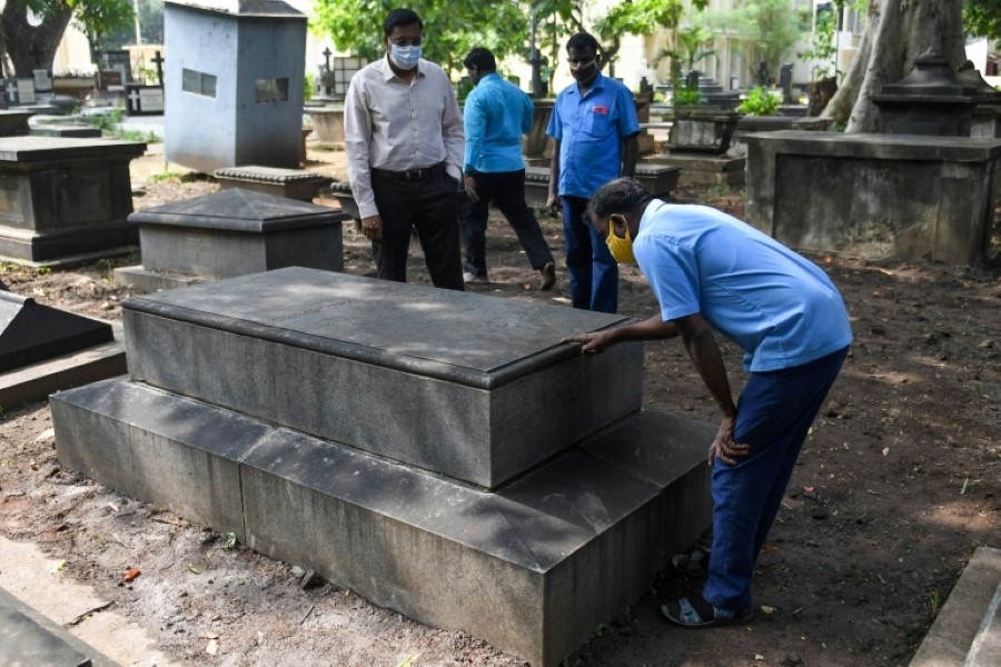 The grave in Chennai of Christopher Biden, born 1789  - Arun SANKAR/AF