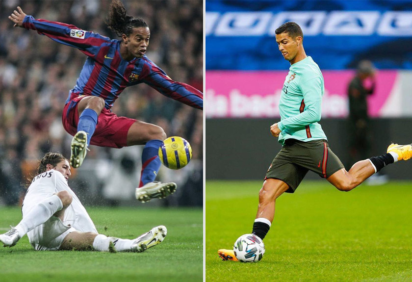 Ronaldinho dan Ronaldo, dua nama besar yang memeriahkan sukan bola sepak dunia.