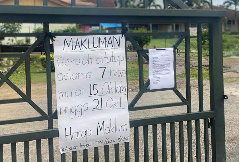 Arahan penutupan sekolah bermula hari ini sehingga 21 Oktober. - Foto Astro AWANI