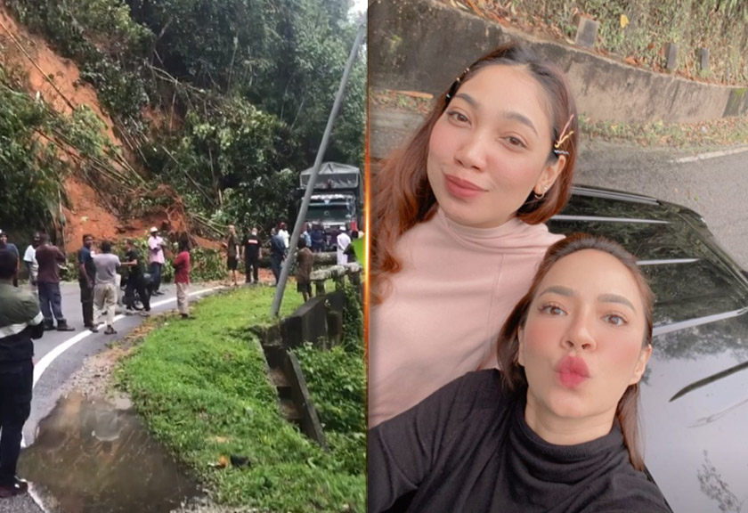 Menurut ibu kepada dua cahaya mata itu, perjalanannya tergendala selepas mereka cuba mencari jalan alternatif lain namun akhirnya dia terperangkap di tengah-tengah.