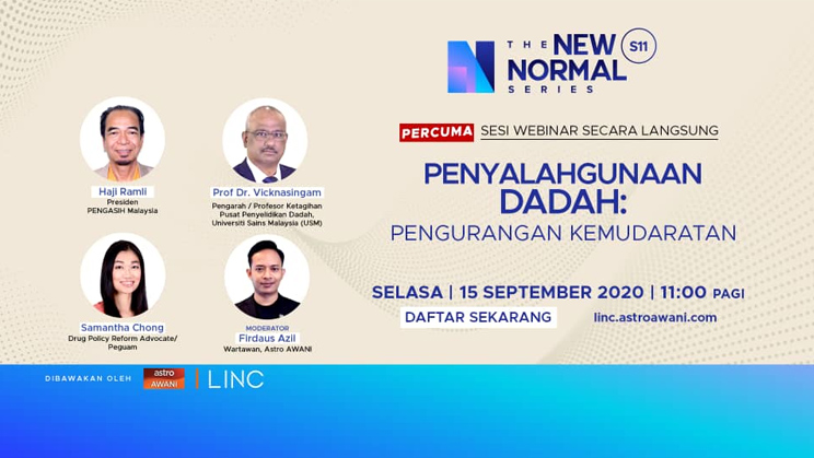 Umum tahu kesan dadah mampu mendatangkan kemudaratan kepada kesihatan fizikal, mental, emosi dan tingkah laku. Namun keperitan bergantung hidup kepada penyalahgunaan dadah ini hanya si penggunanya yang tahu. DAFTAR sekarang dan bincang bersama.