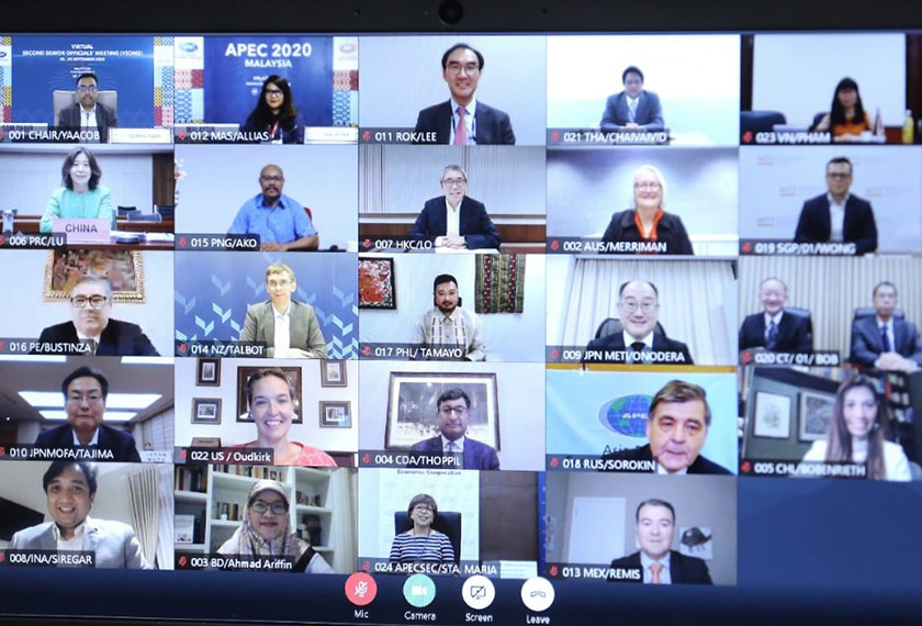 Mesyuarat Pegawai-pegawai Kanan APEC itu berlangsung secara maya pada Selasa. - Foto Sekretariat APEC 2020