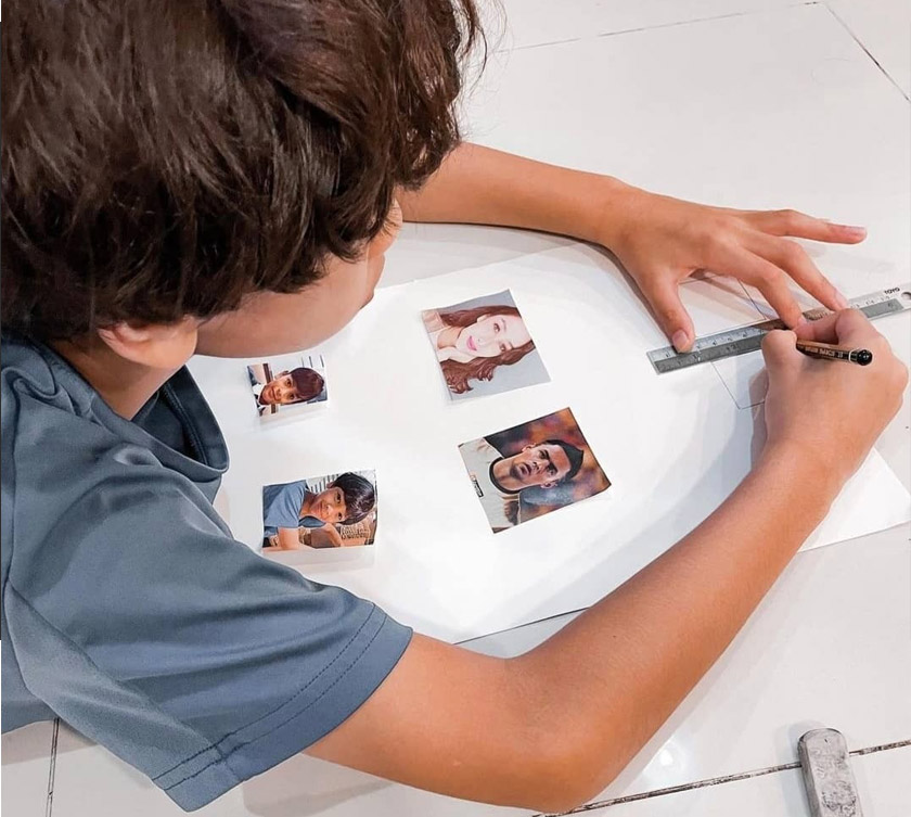 Foto Airiq Qaqa Arjuna sedang menyiapkan tugasan ‘family tree’ mencetus rasa kurang segelintir netizen disebabkan foto Aidil Zafuan ada di situ. – Gambar Instagram RITA RUDAINI