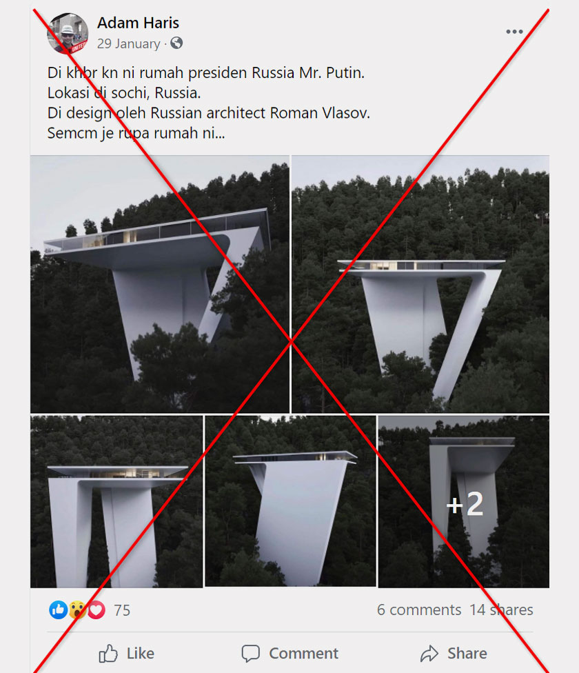 Tangkapan skrin catatan Facebook yang mengelirukan, diambil pada 14 April 2021. - Foto AFP