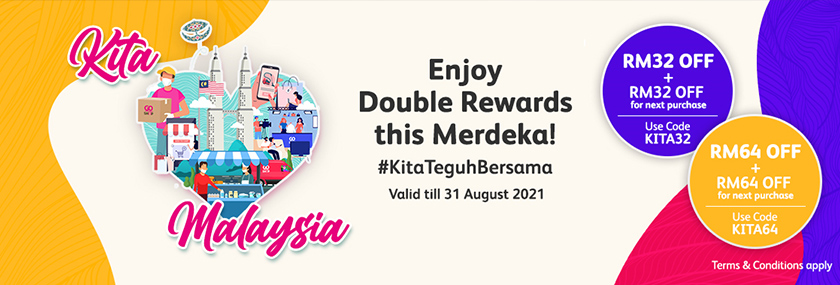 Anda hanya perlu berbelanja minimum RM350 untuk menikmati diskaun sehingga RM64 manakala pembelian minimum RM550 dan nikmati diskaun sehingga RM128.