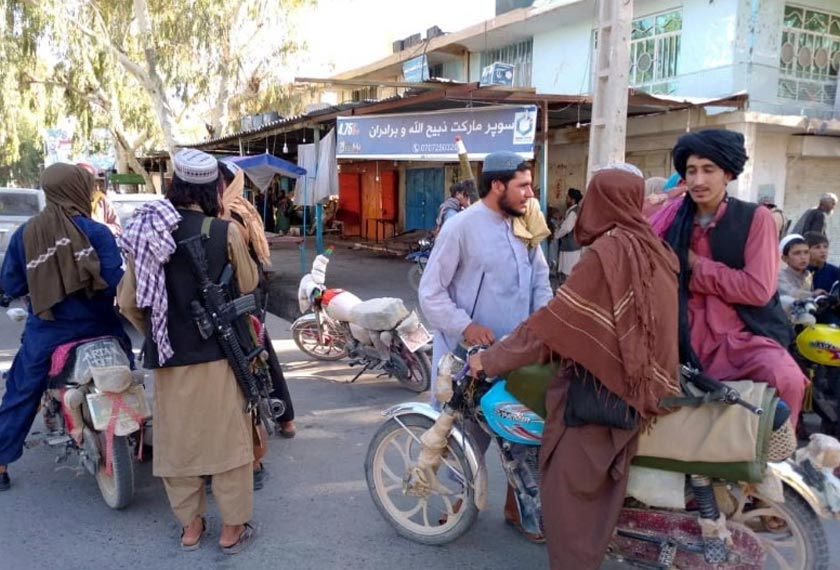 Taliban fighters patrol Farah, Afghanistan August 11, 2021. -REUTERS