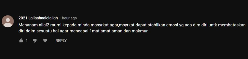 Generasi muda hari ini wajar diterapkan dengan nilai-nilai murni agar menjadi dewasa yang positif