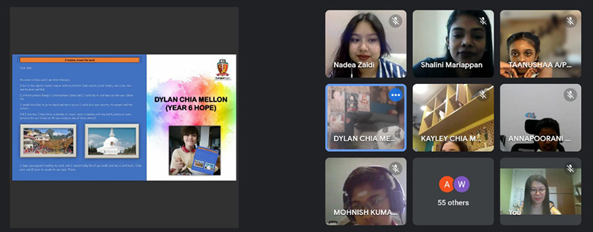 Students presenting their letters and e-cards to World Vision. - Photo by Campus Rangers