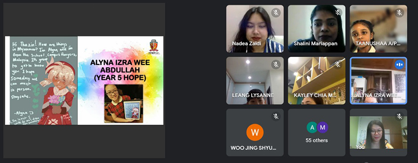 Students presenting their letters and e-cards to World Vision. - Photo by Campus Rangers