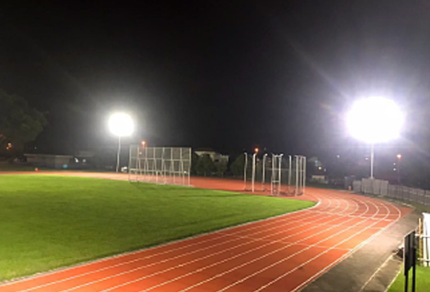 Refurbished 400m track with spotlights for night running at Stadium MPKJ, Bandar Baru Bangi