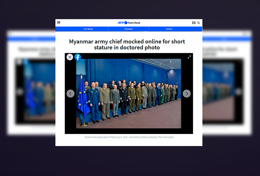 Screenshot captured on February 4, 2021, of another photo posted by The Irrawaddy. via AFP