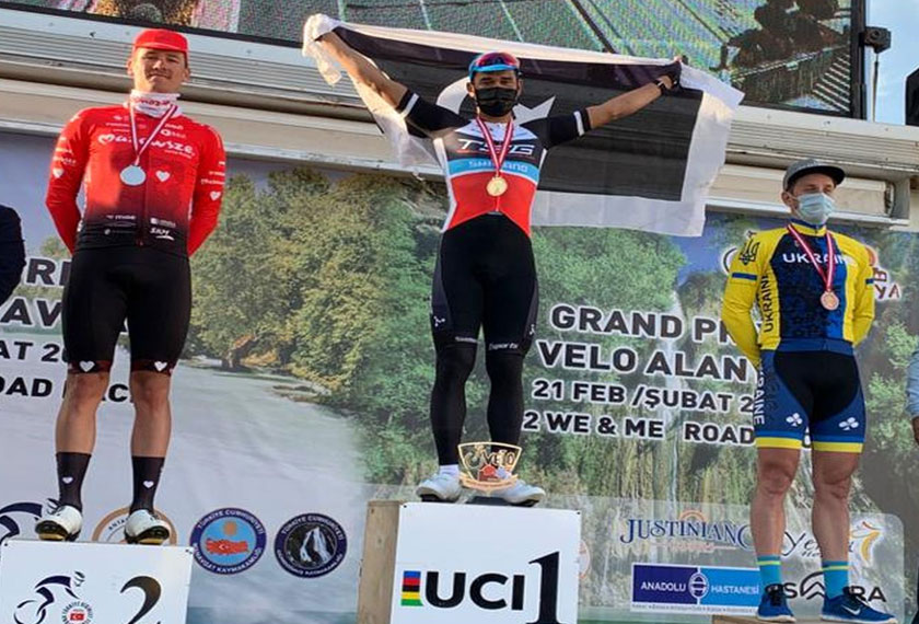 Mohd Harrif Saleh menjuarai Grand Prix Velo Manavgat di Turki. - Foto Astro ARENA