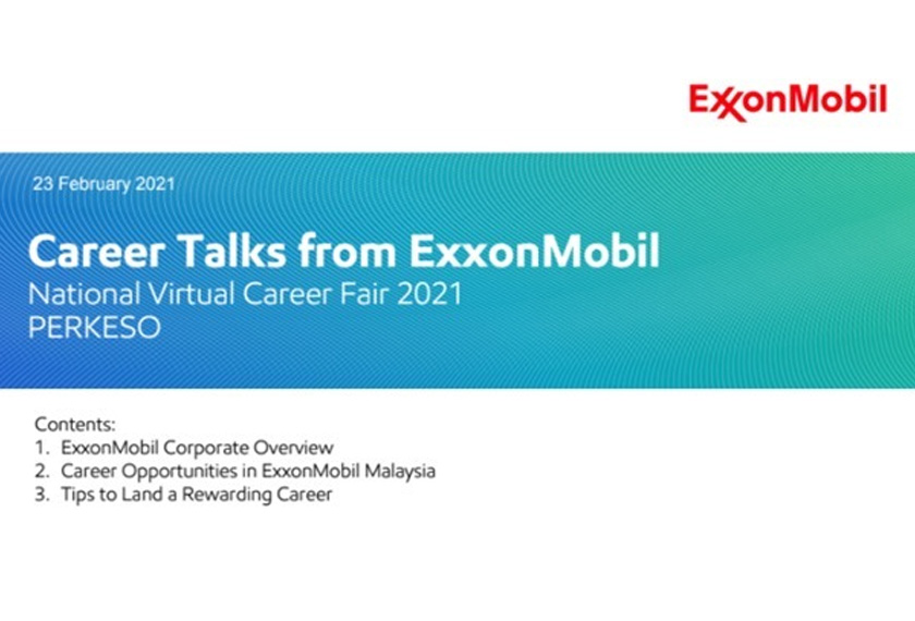 Perkongsian daripada wakil majikan, ExxonMobil.
