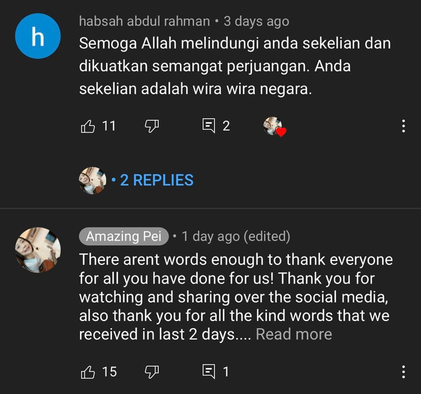 Ada juga yang dikatakan berasa sebak, sebaik mengenang pengorbanan pejuang negara.