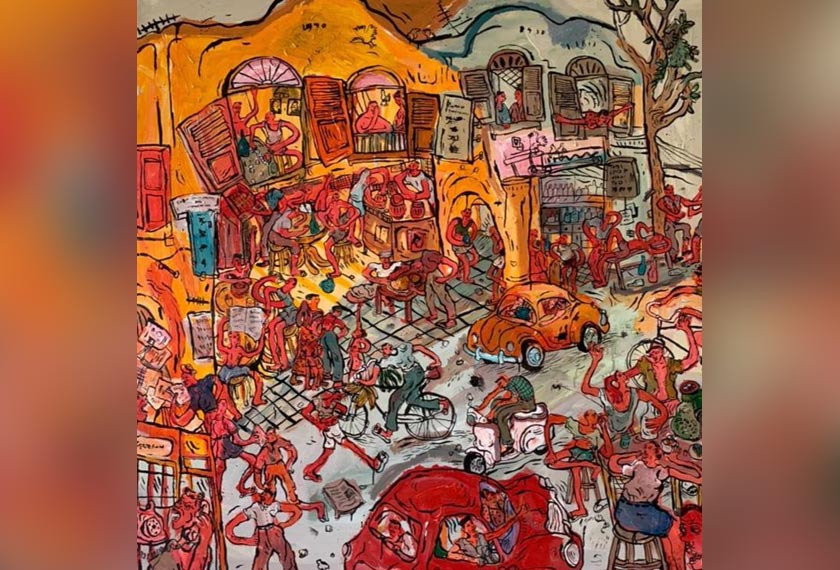 Karya-karya Kide kali ini masih lagi imaginasi pekan-pekan lama namun tidak hanya pekan Kuala Pilah. - Gambar ihsan Segaris Art Center