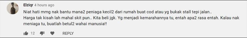 Luahan kecewa seorang pembeli terhadap makanan yang dibeli di penjaja kecil