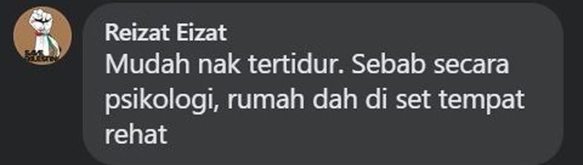 Pengguna Facebook, Reizat Eizat memberitahu, dia sering mengantuk apabila BDR