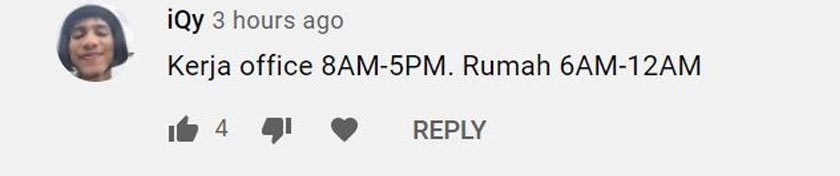 Pengguna YouTube memberitahu, tempoh waktu bekerjanya menjadi panjang sejak BDR