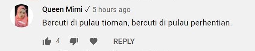 Pulau Tioman dan Pulau Perhentian merupakan lokasi yang ingin dilawati pengguna YouTube, Queen Mimi