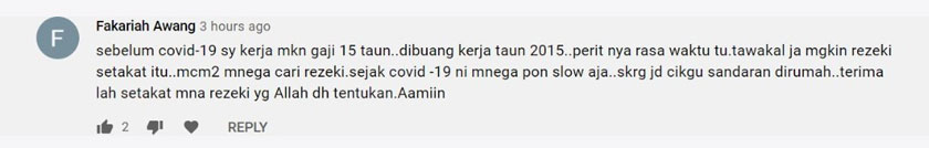 Walaupun telah bekerja bertahun-tahun, namun akibat COVID-19 tetap diberhentikan