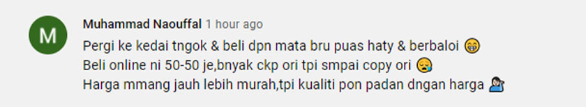 Muhammad Naouffal lebih selesa ke kedai berbanding membeli secara atas talian.
