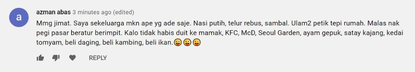 Banyak memasak di rumah berbanding beli di kedai, antara sebab juga penjimatan boleh dilakukan