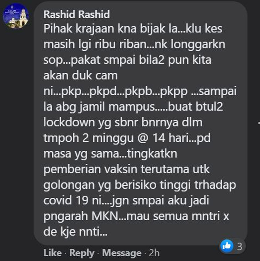 Pemberian vaksin perlu dipertingkan jika kerajaan ingin meneruskan hasrat melonggarkan SOP