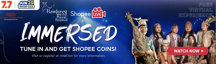 Tonton Rainforest World Music Festival 2021 Virtual Experience untuk memenangi sebahagian daripada lebih 800,000 Syiling Shopee!