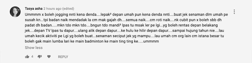 Tasya asha akui bimbang untuk bersenam ketika waktu PKP