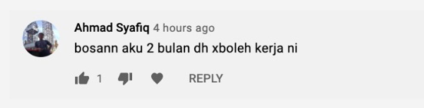 Begitu juga Ahmad Syafiq yangsudah 2 bulan tidak bekerja