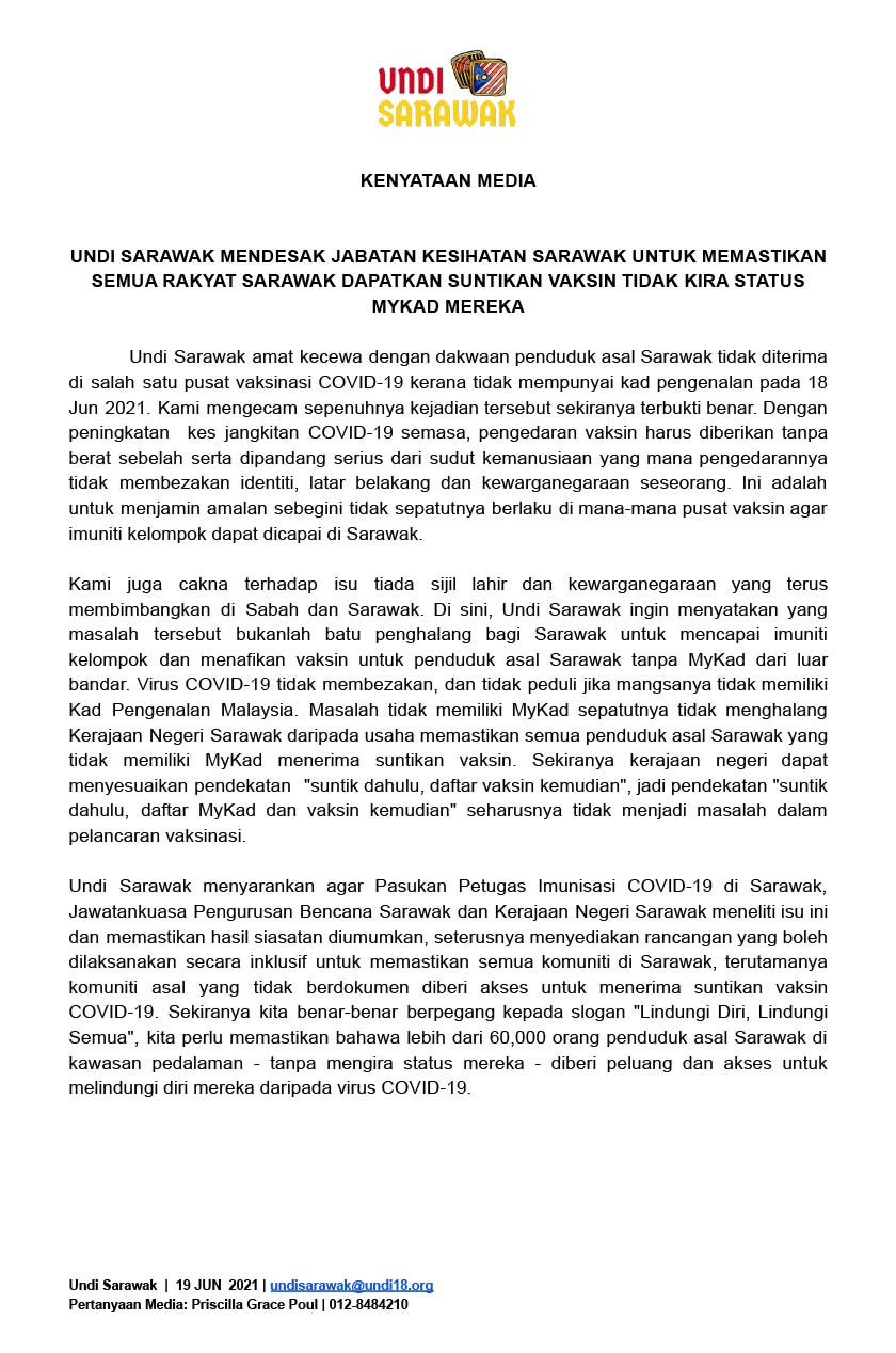 Undi Sarawak mengecam tindakan tersebut sekiranya terbukti benar. 