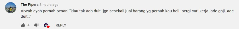 Pesanan ayah supaya bekerja bagi mendapatkan wang, bukan menggadaikan harta sedia ada