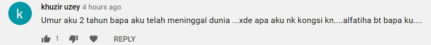 Walaupun tidak mengenali bapa dari kecil, namun doa untuk arwah masih diberi