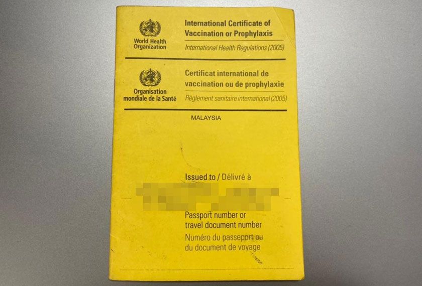 Pasport fizikal yang dikeluarkan WHO bagi suntikan vaksinasi atau profilaksis. - Foto Astro AWANI