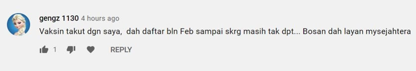 Bosan, antara rasa yang paling ketara dalam kalangan mereka yang masih belum divaksin