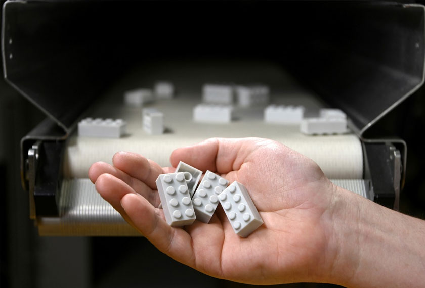 View of bricks fresh off production at Lego's materials and safety testing labs in Billund, Denmark. REUTERSpic