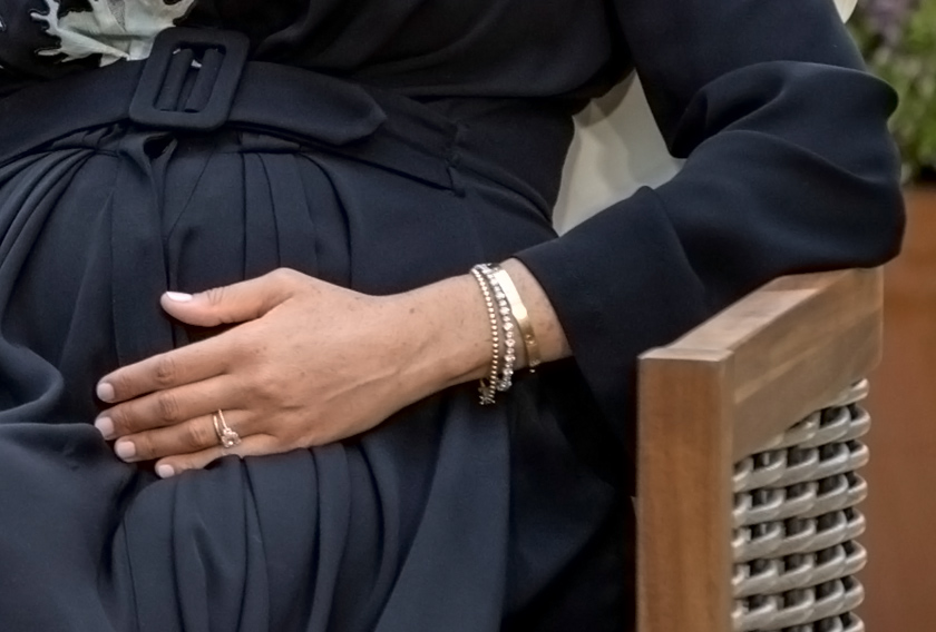 Wearing Diana's bracelet was one of a number of style statements made during the interview, in which Meghan and Harry addressed their decision to step back from the royal family. Image via TWITTER/WhatMeghanWore