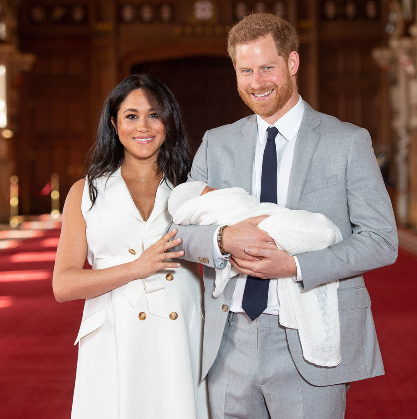 Harry opted for the sleek J. Crew outfit for his son's christening in July 2019. As a result, Harry's decision to re-wear the look for his interview with Oprah is a clear nod to his son, Archie. Image via TWITTER/emynashe