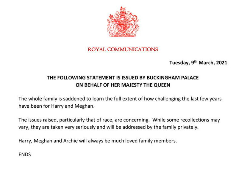 Kenyataan dikeluarkan 24 jam selepas temu buat eksklusif itu disiarkan di UK.