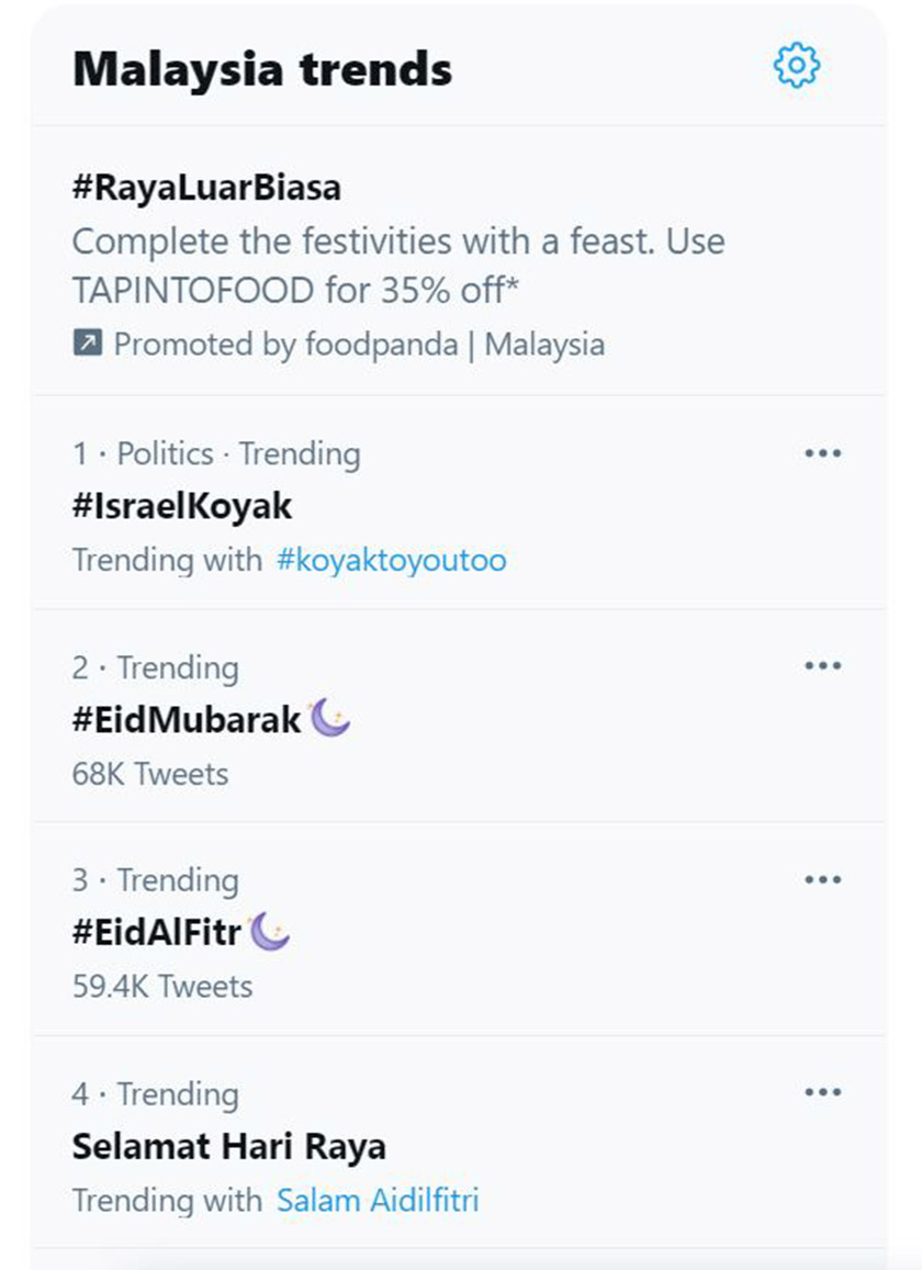 Hashtag #IsraelKoyak menjadi trending nombor satu di Twitter