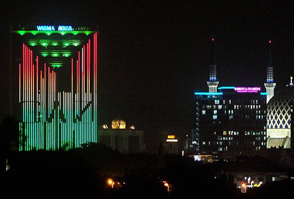 Wisma MBSA lights up with colours of Palestine flag | Awani International