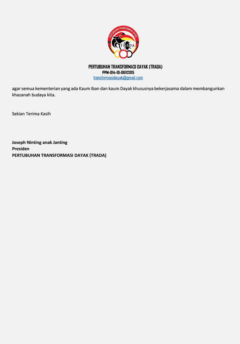 Kenyataan media TRADA